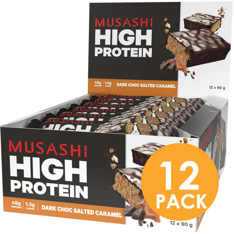 Musashi High Protein Dark Choc Salted Caramel 90g