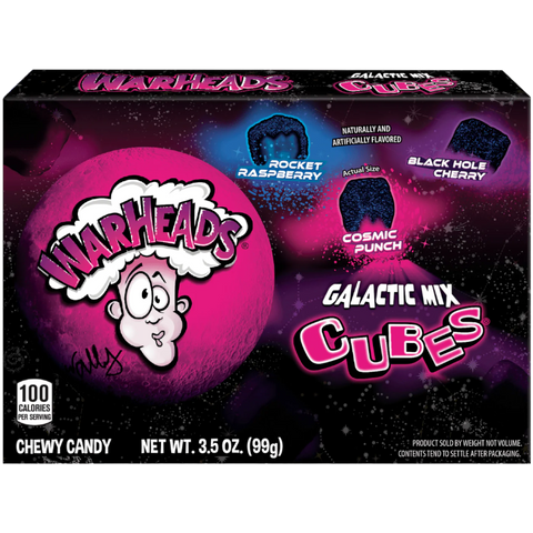 Warheads Galactic Mix Cubes 99g Theatre Box